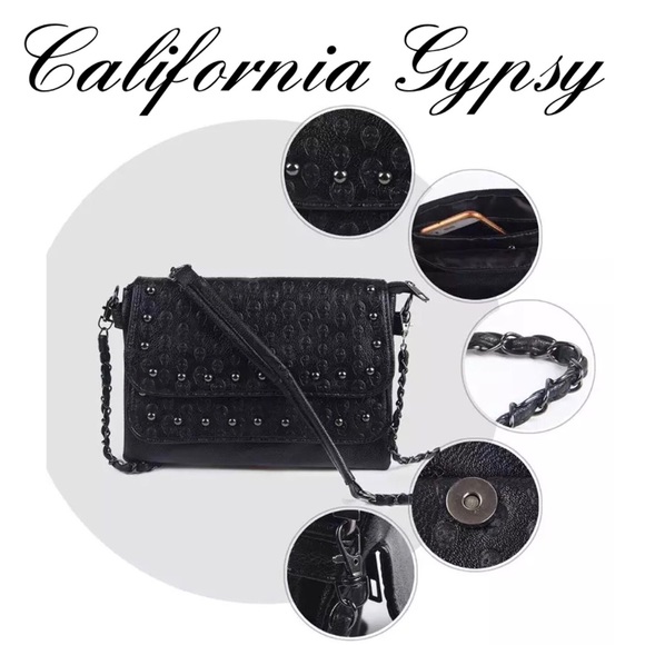 Large Studded Skull Crossbody Bag - Picture 3 of 10